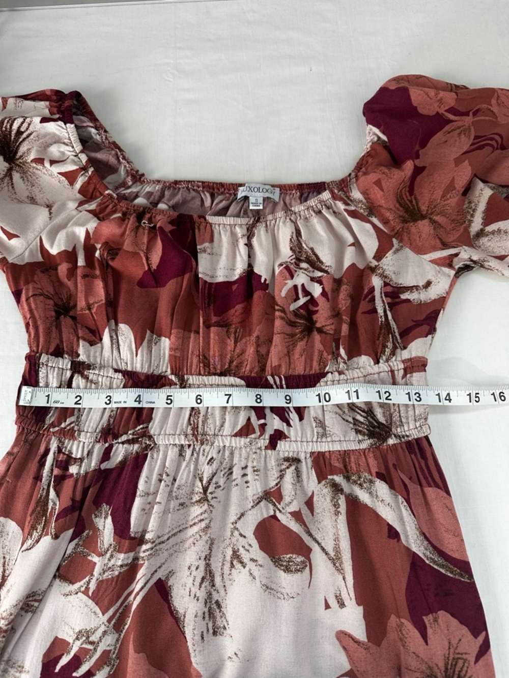 Luxology Floral Boho Midi Dress Earth Tone Cottagecore Romantic Flowy Small - Picture 8 of 11